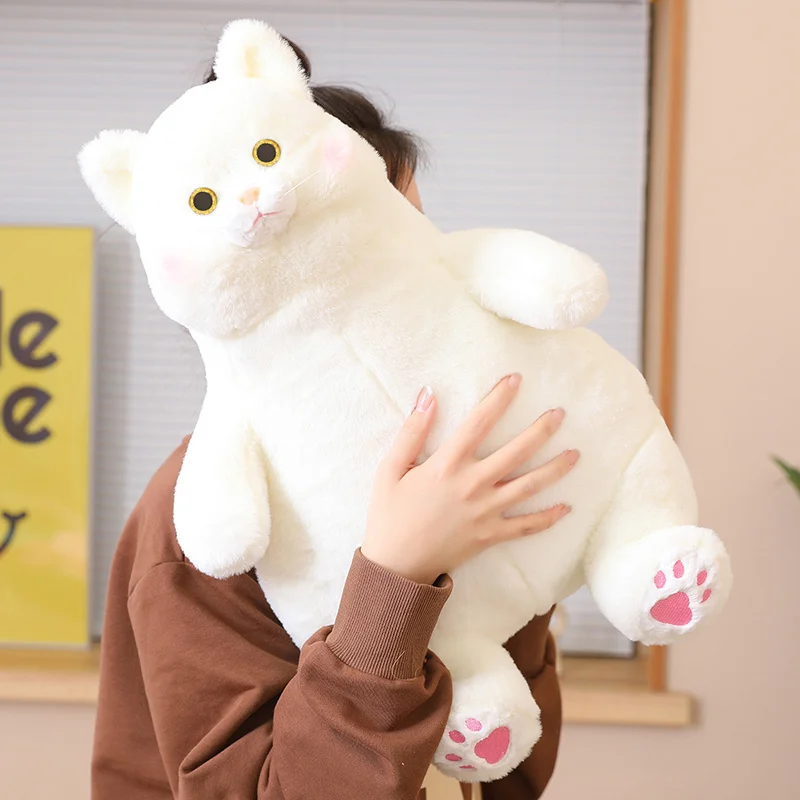 Bonito gorducho gato brinquedos de pelúcia anime animal de pelúcia jogar travesseiro adorável kitty plushies bonecas macio crianças brinquedos meninas kawaii decoração do quarto