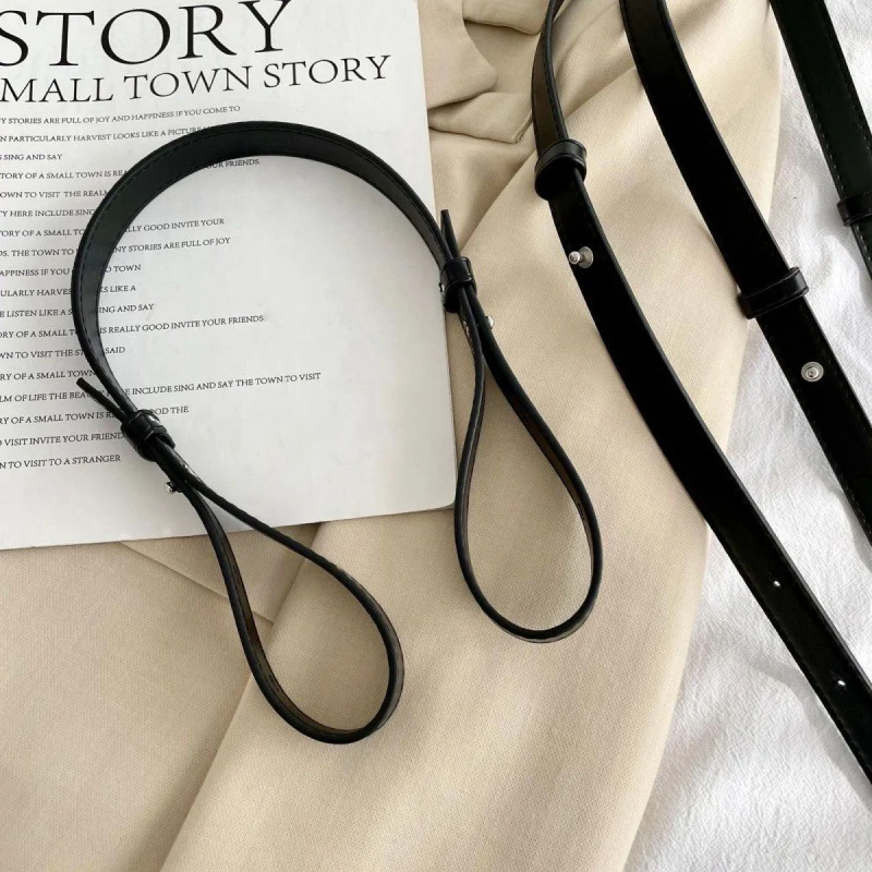 

Нишевый дизайн, вязаная сумка на одно плечо, Женская Регулируемая сумка через плечо, сумка на ремне, черная Наплечная Сумка