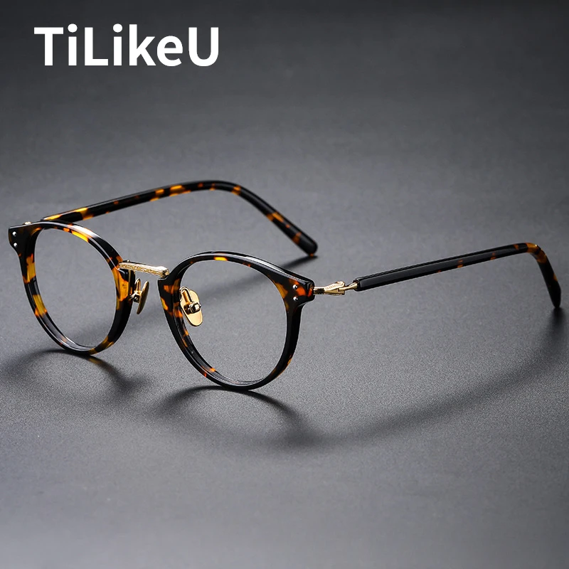 

Japanese Handmade Eyeglasses High Quality Acetate Oval Computer Myopia Optical Reading Glasses Frame Men Women Spectacle Eyewear