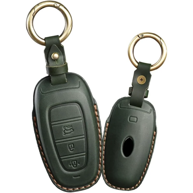 

WH 3-button Key Fob Cover Fit For Hyundai Tucson Sonata Nexo Santa Fe Key Remote Leather Key Holder