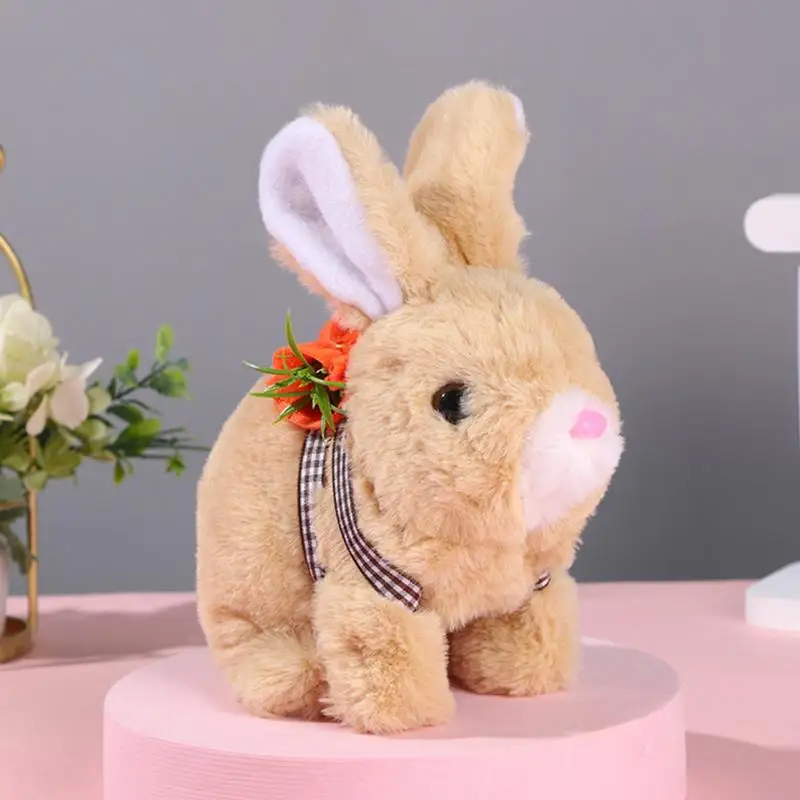 Lapin réaliste en peluche, jouet interactif, lapin en peluche mignon, animal de compagnie électronique, lapin réaliste, saut, commutation et