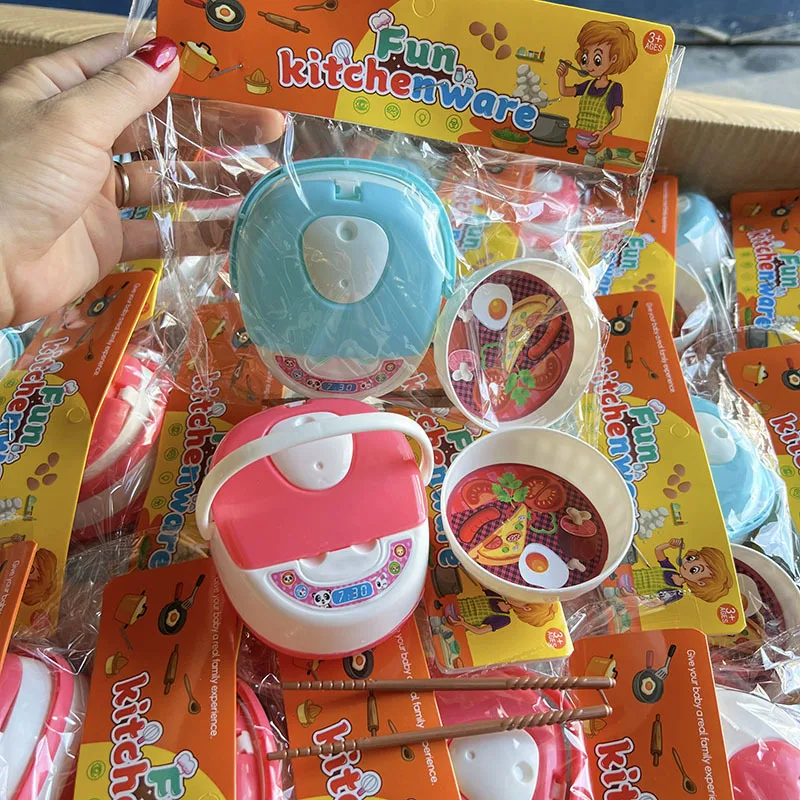 Zabawka dla dzieci do zabawy w dom, symulacja mini kuchni, ryżowar, pałeczki, naczynia, interakcja rodzic-dziecko, zabawka do gotowania, prezent dla dziewczynki.