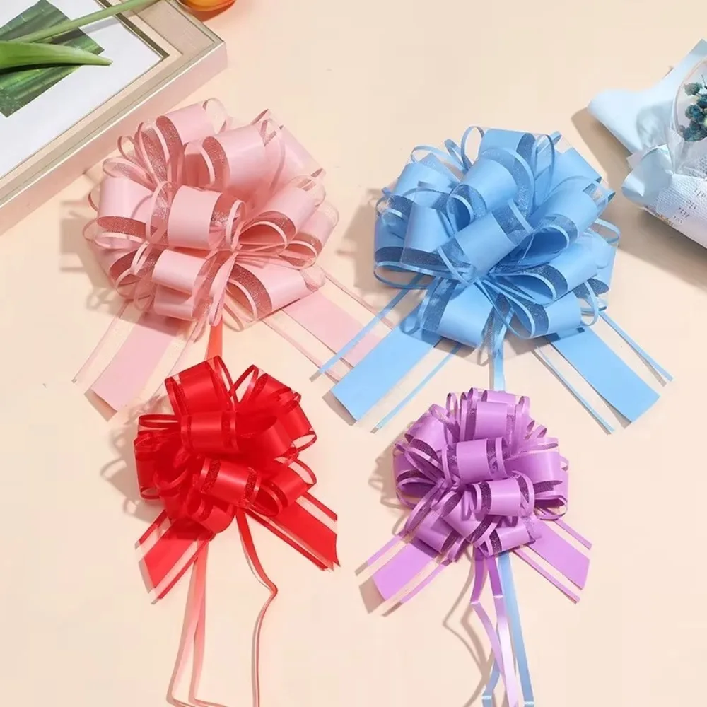 5Pcs New DIY Wedding Car Ribbon Gift Wrap Craft Flowers Wedding Car Bow Ribbons Wedding Pull Bow Flower Wedding Car Decor