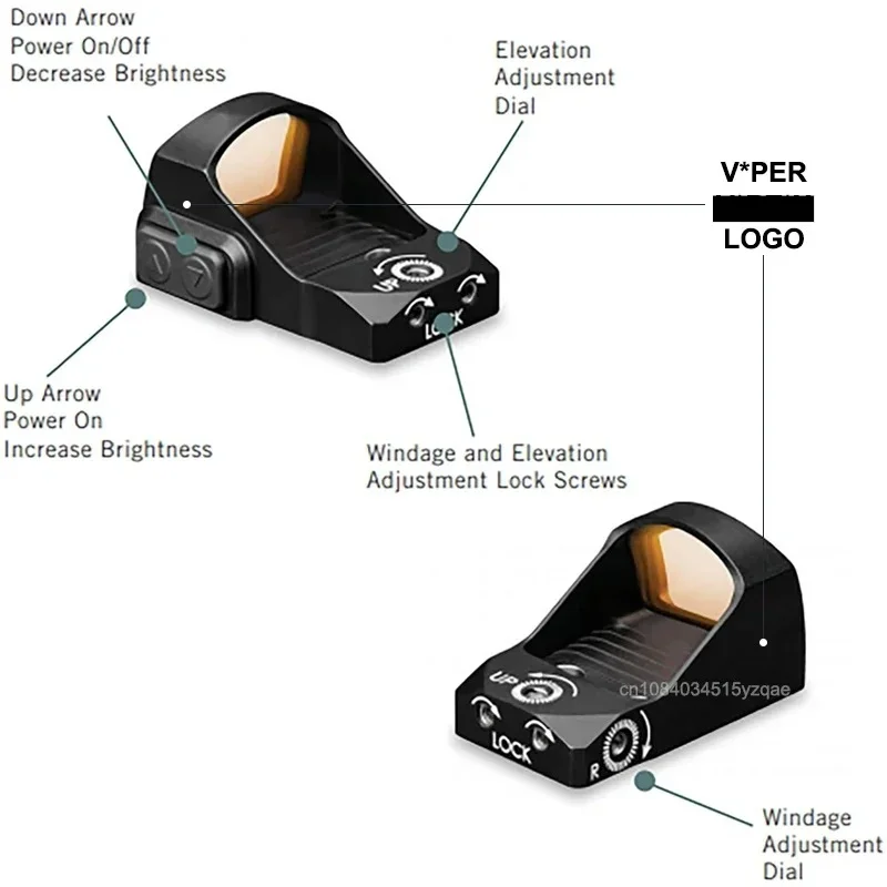 الأصلي V RT X Viper المدمجة ريد دوت البصر 6 MOA لبندقية المسدس بندقية ث/دكتور/نوبليكس بصمة و Picatinny/Weaver Mount #6