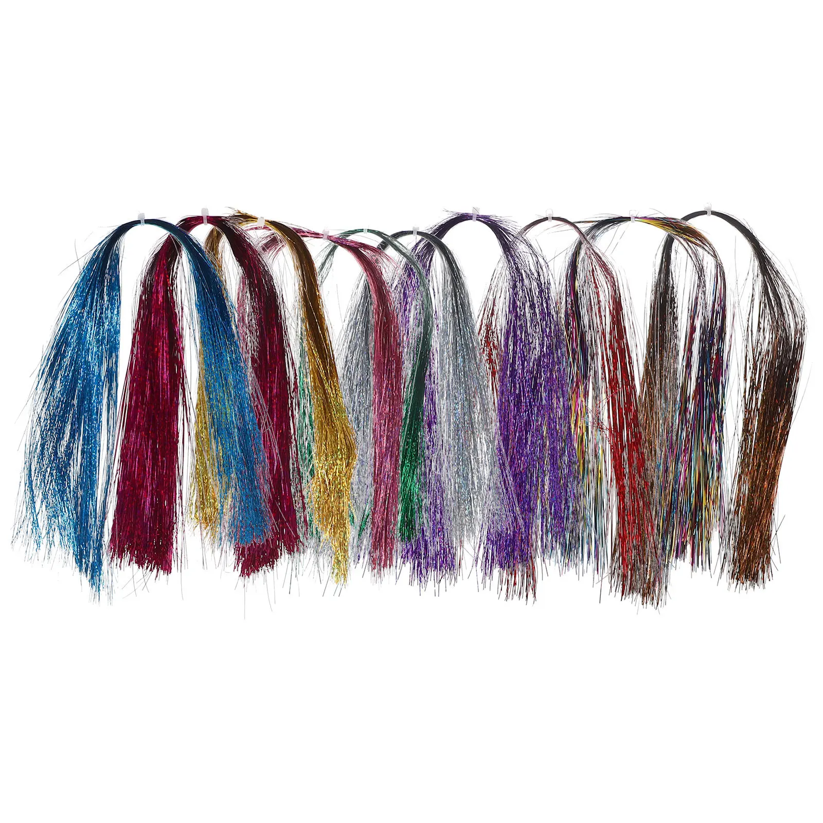 

10Pcs Flash Flies String Holder Fly Tying Materials Fishing Lure Supplies Outdoor Angling Accessory Strong Structure Long