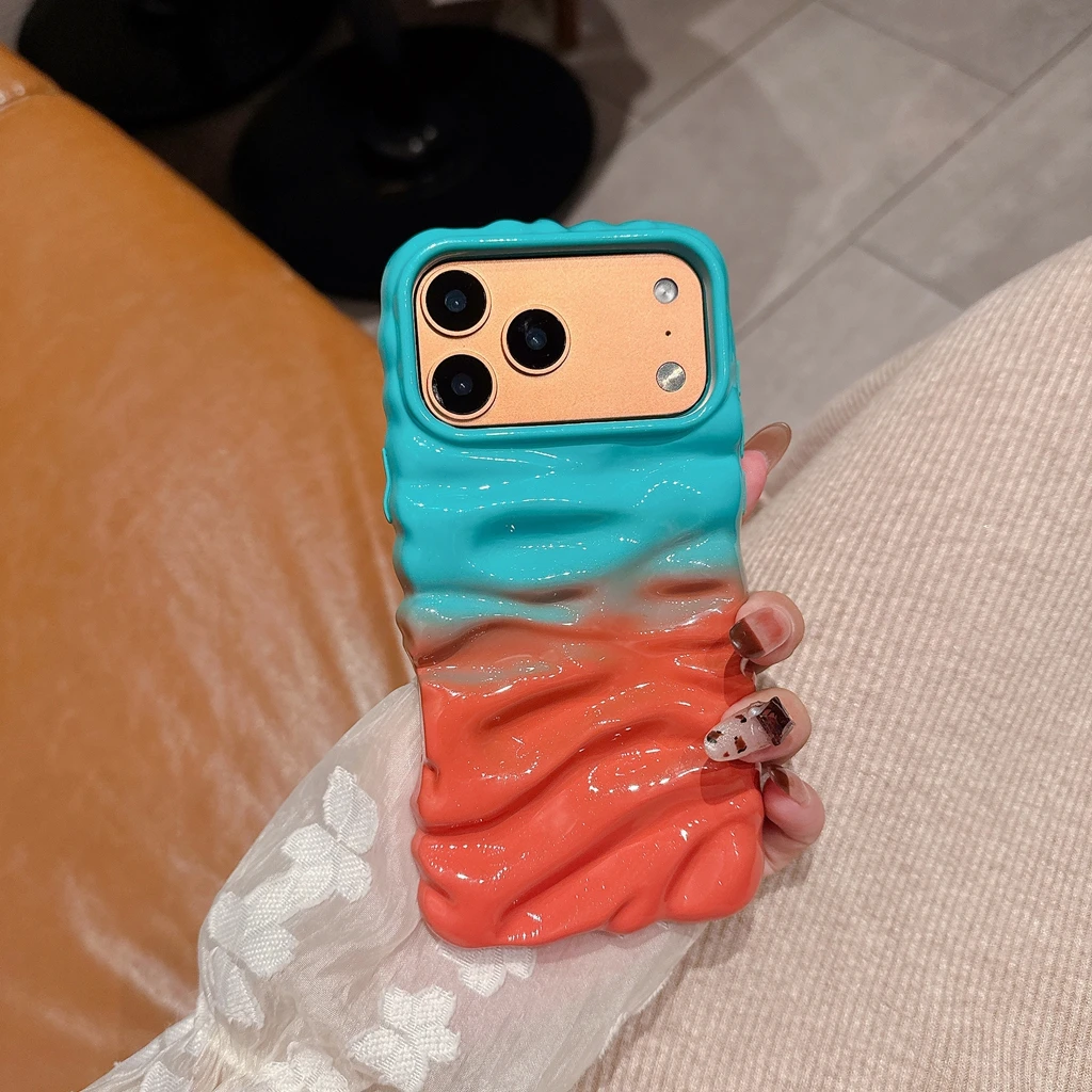 أنيق اللون الاصطدام لصق كريم التجاعيد نمط للصدمات واقية غطاء الهاتف القضية آيفون 17 16 15 14 برو ماكس #5