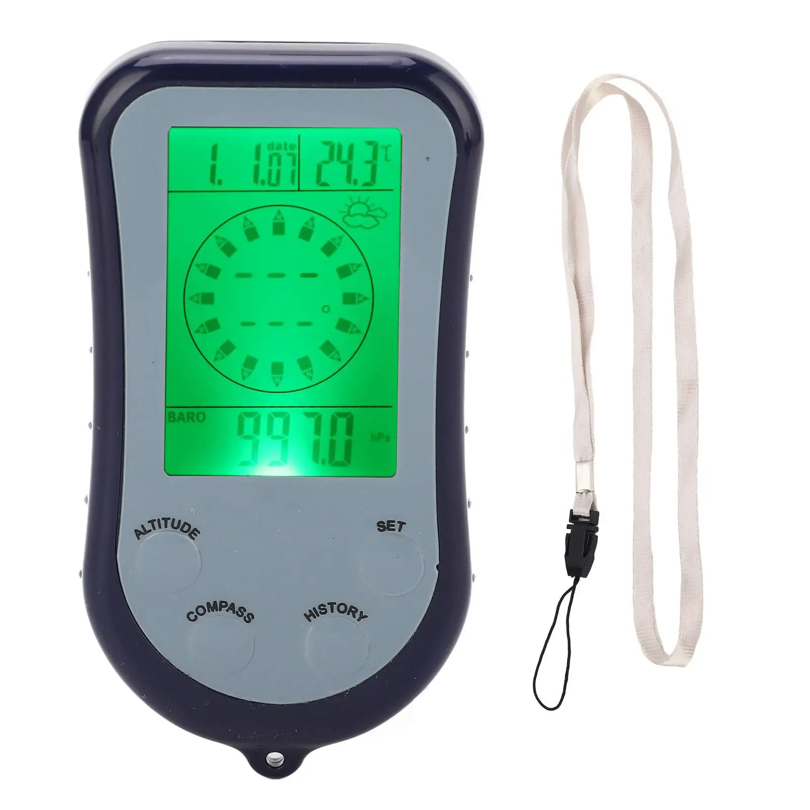 Lightweight Backlit Barometric Pressure Tester | Easy Outdoor Altimeter & for temperature Measurement Tool