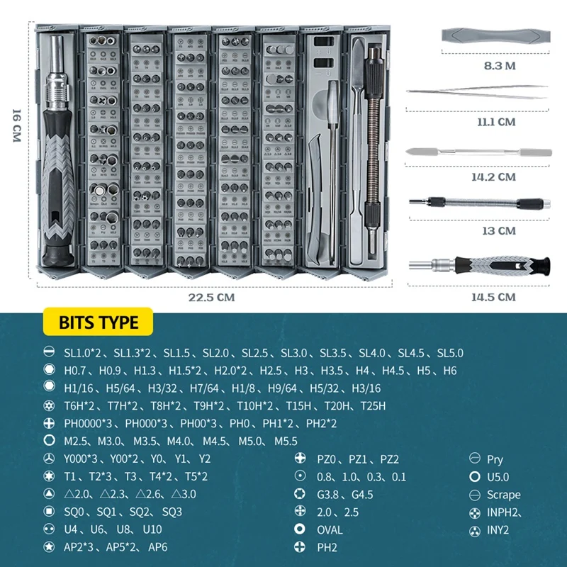 Jeu de tournevis de précision 126 en 1, embouts magnétiques de bain CRV, kit de tournevis pour réparation de téléphone, montre, ordinateur
