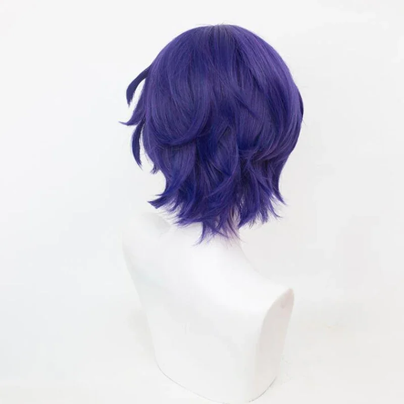 Gioco Honkai: Star Rail Dr. Ratio parrucca Cosplay adulto Unisex blu capelli corti Styling parrucche sintetiche resistenti al calore festa di Halloween