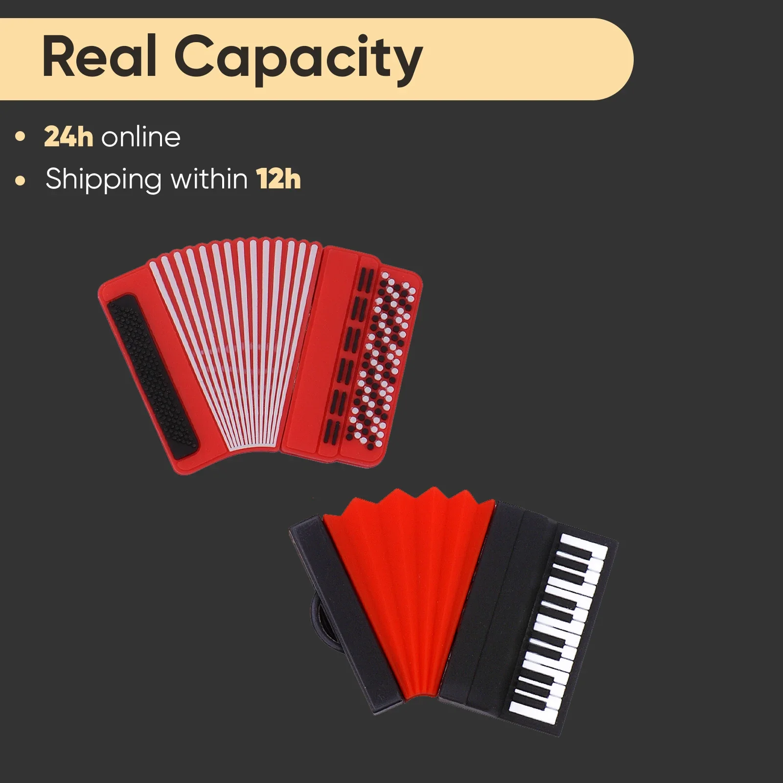 Creative Cartoon USB Flash Drive Musical Instrument Accordion USB Stick Hot Selling Memory Stick 4GB 8GB 16GB 32GB 64GB U Disk