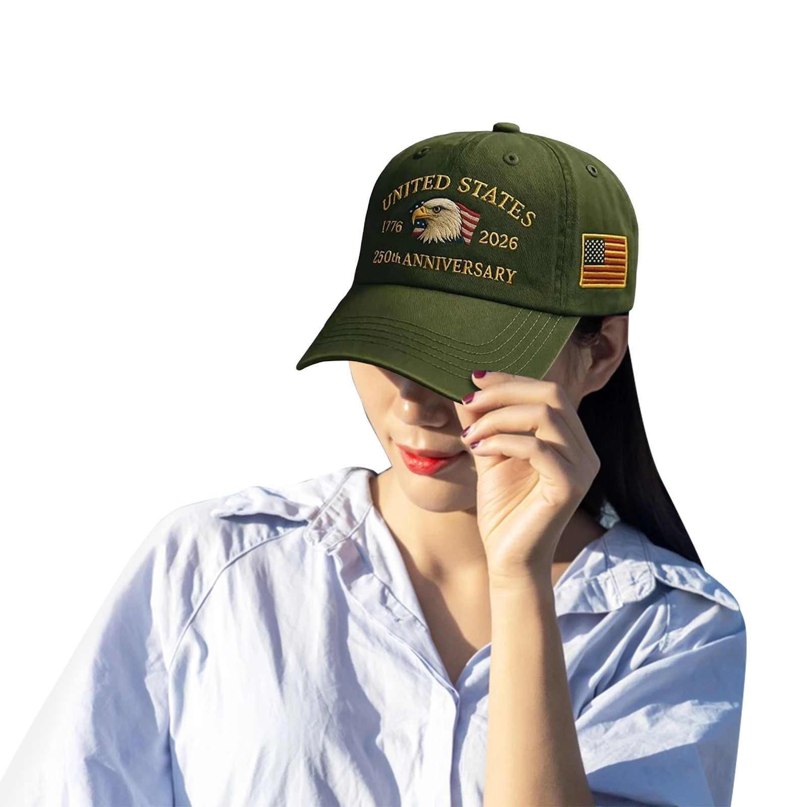 الولايات المتحدة 250th الذكرى في الهواء الطلق قبعة الشمس تنفس مريحة الشمس قناع قبعة قابل للتعديل الرجعية المطبوعة قبعة بيسبول للنساء الرجال #3