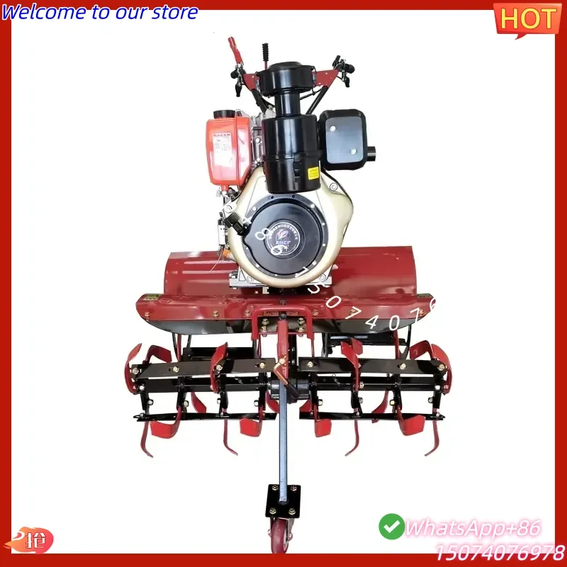 2026 186F All Gear Transmission Weeding Ridging Rotary Tillage Mini Power Tiller Cultivator