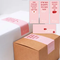 10-30pcs This Package Is Happy To See You Too Seal Labels Stickers Cute Pink Thank You Gift Packaging Sealing Decoration Sticker