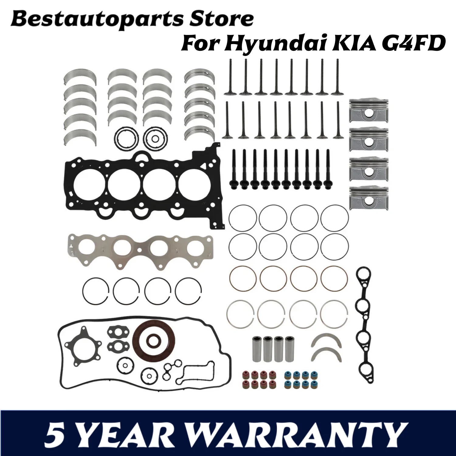 

G4FD Engine Overhaul Rebuild Kit For Hyundai Kia Accent Rio 1.6L DOHC 2012-2016