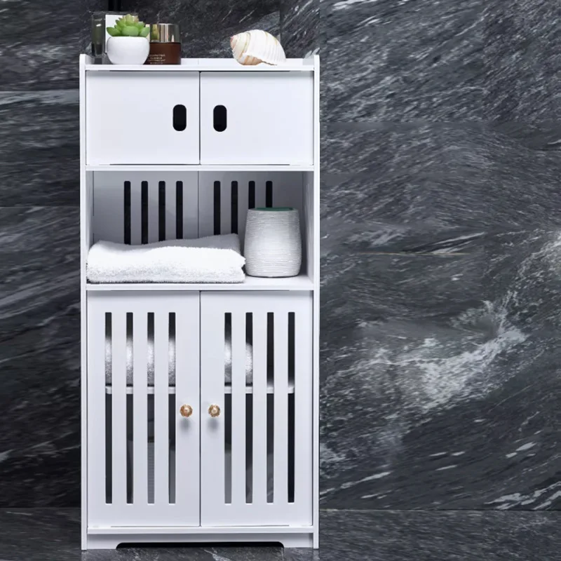 Bathroom Storage Cabinet Toilet Side Cabinet Multi Tier Large Capacity Floor Standing Organizer Bathroom Cabinet Storage Cabinet