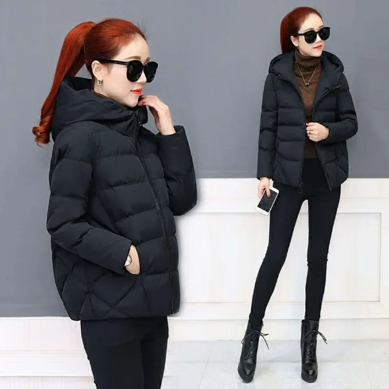 Winter Women's Cold Coat Clothing Trends Warmth Parka Puffer Jackets Cotton Jacket Short Hooded Coat Windbreaker Oversized Coats