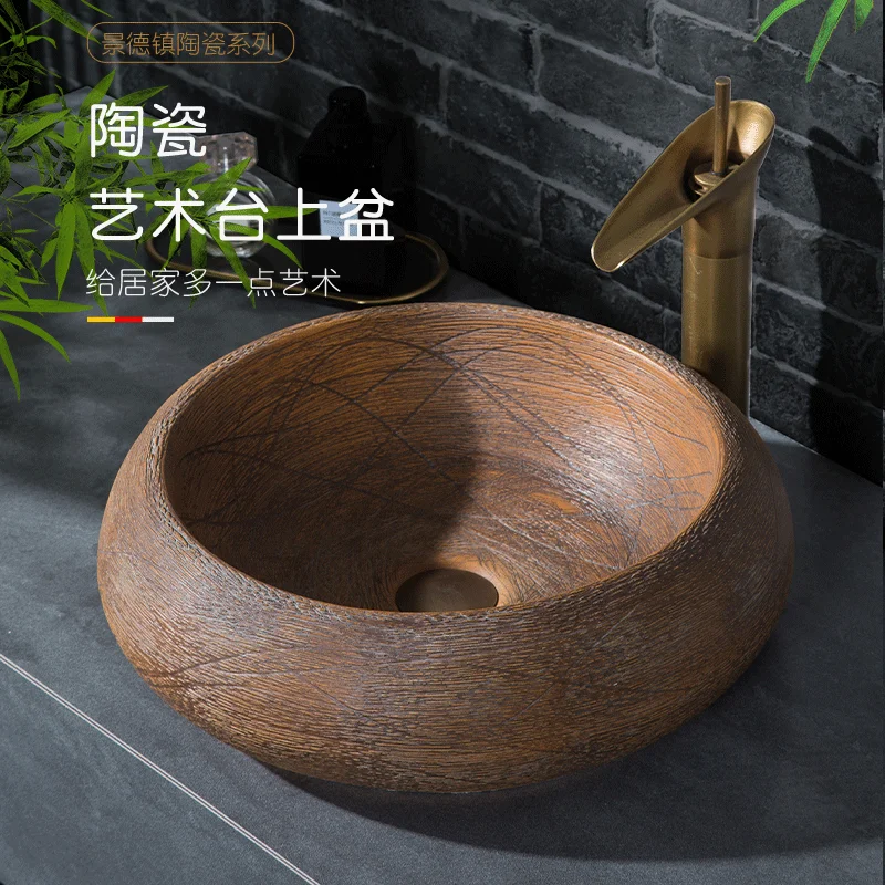 

Chinese Cloakroom Counter Top porcelain wash basin bathroom sinks ceramic art hand painted wash basins