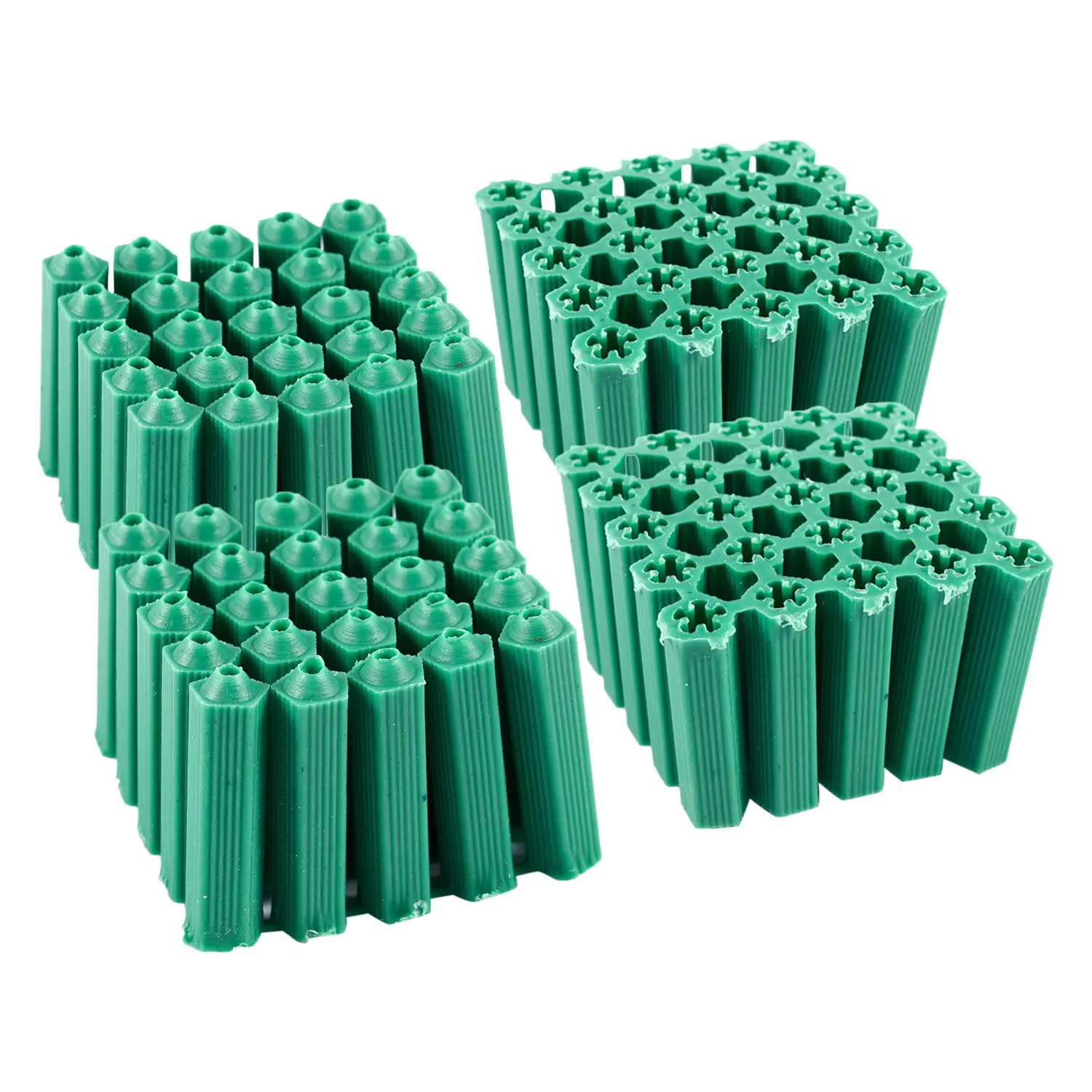 Mounting screws green 6 mm non-slip plastic dowel 100 pieces