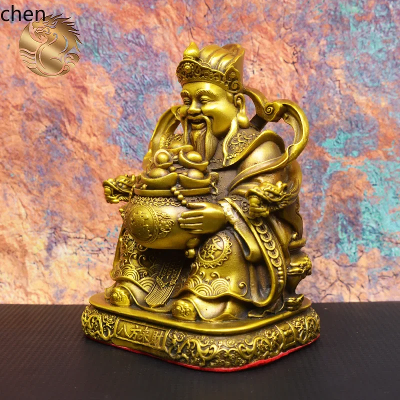 FX-22  all brass fine edition god of wealth chinese style office opening store cornucopia of wealth bronze statue gift ornaments