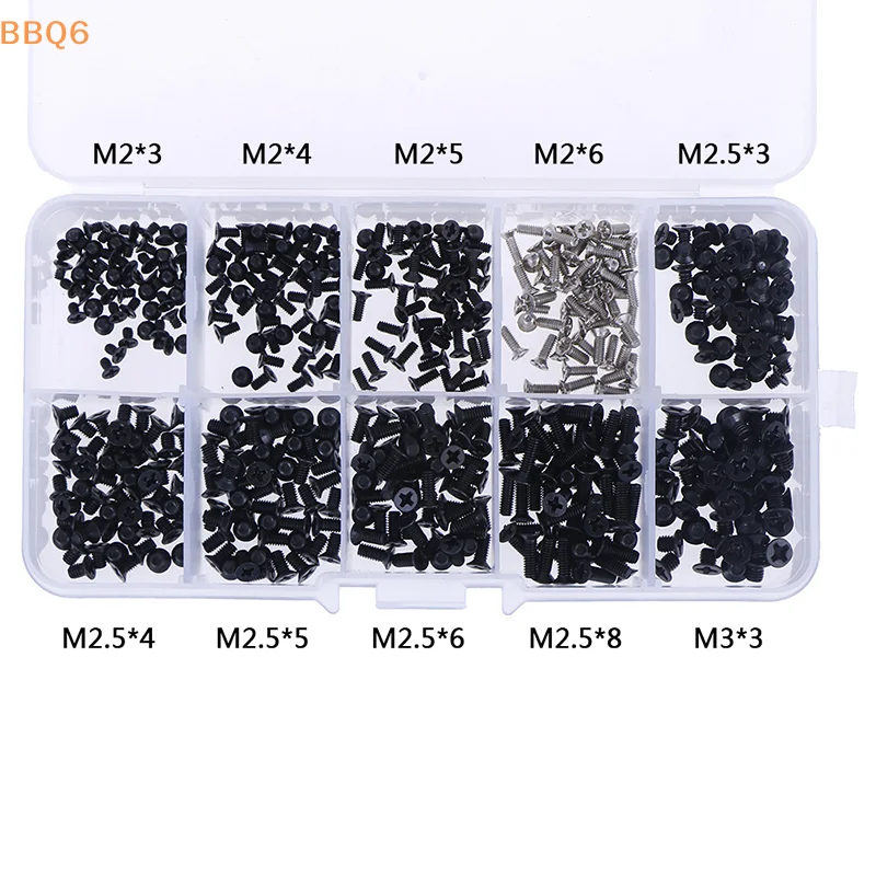 

*500pcs/box Laptop Computer Screws Carbon Steel Universal Screw M2 M2.5 M3