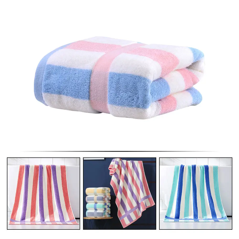 Pure Cotton Colorful Bath Sheet Thickened Absorbent Soft Bathroom Towel Household Quick Dry Skin Friendly Random Color