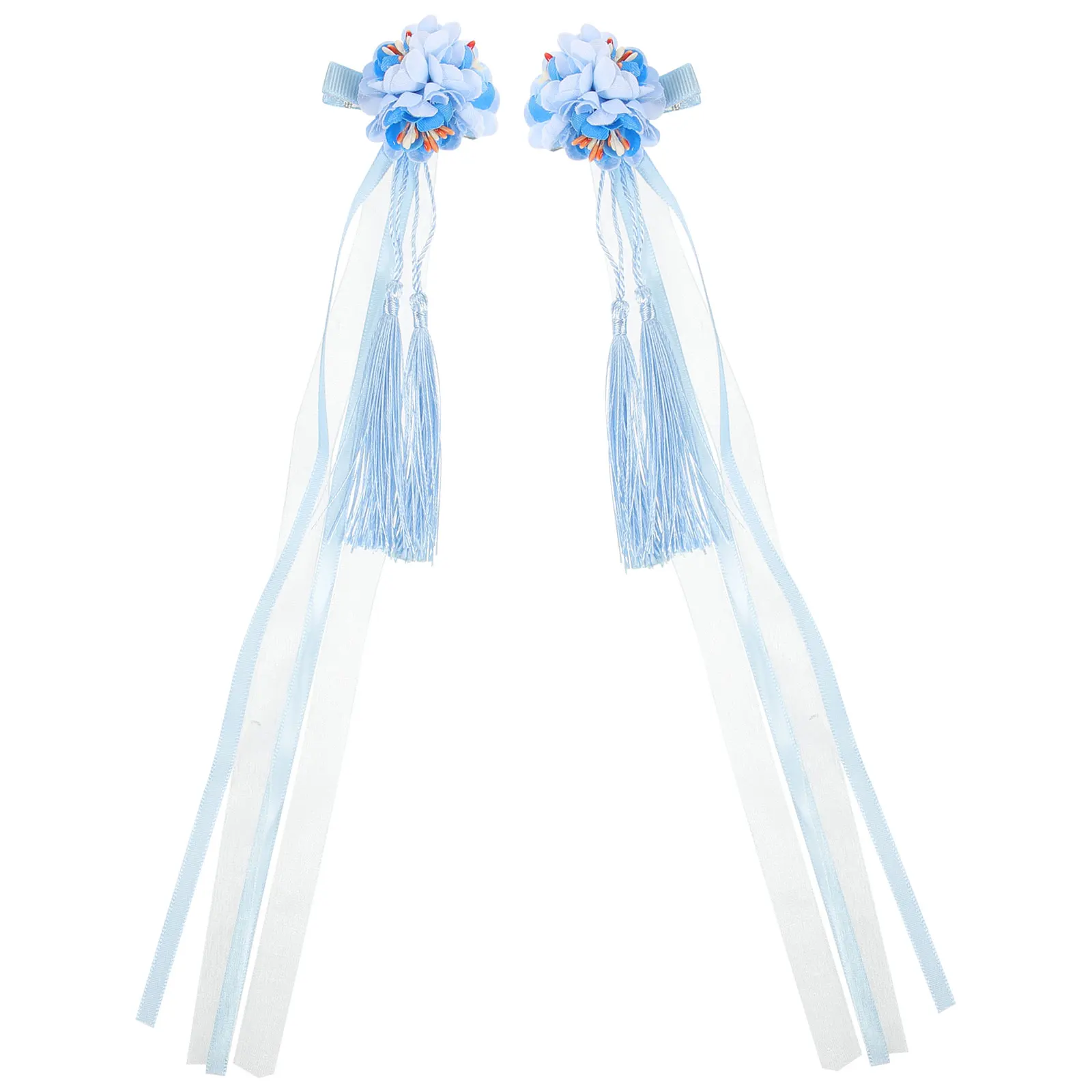 

2 Pcs Ancient Style Hairpins Floral Tassels Accessories for Thin Hair Women Girls Hanfu Wedding Party Daily Use Decorative Hair