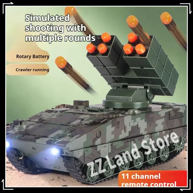 2.4g Rc Simulation Military Missile Remote Control Vehicle Crawlable Lift Launchpad Launch Missile Children Boys Toy Gifts