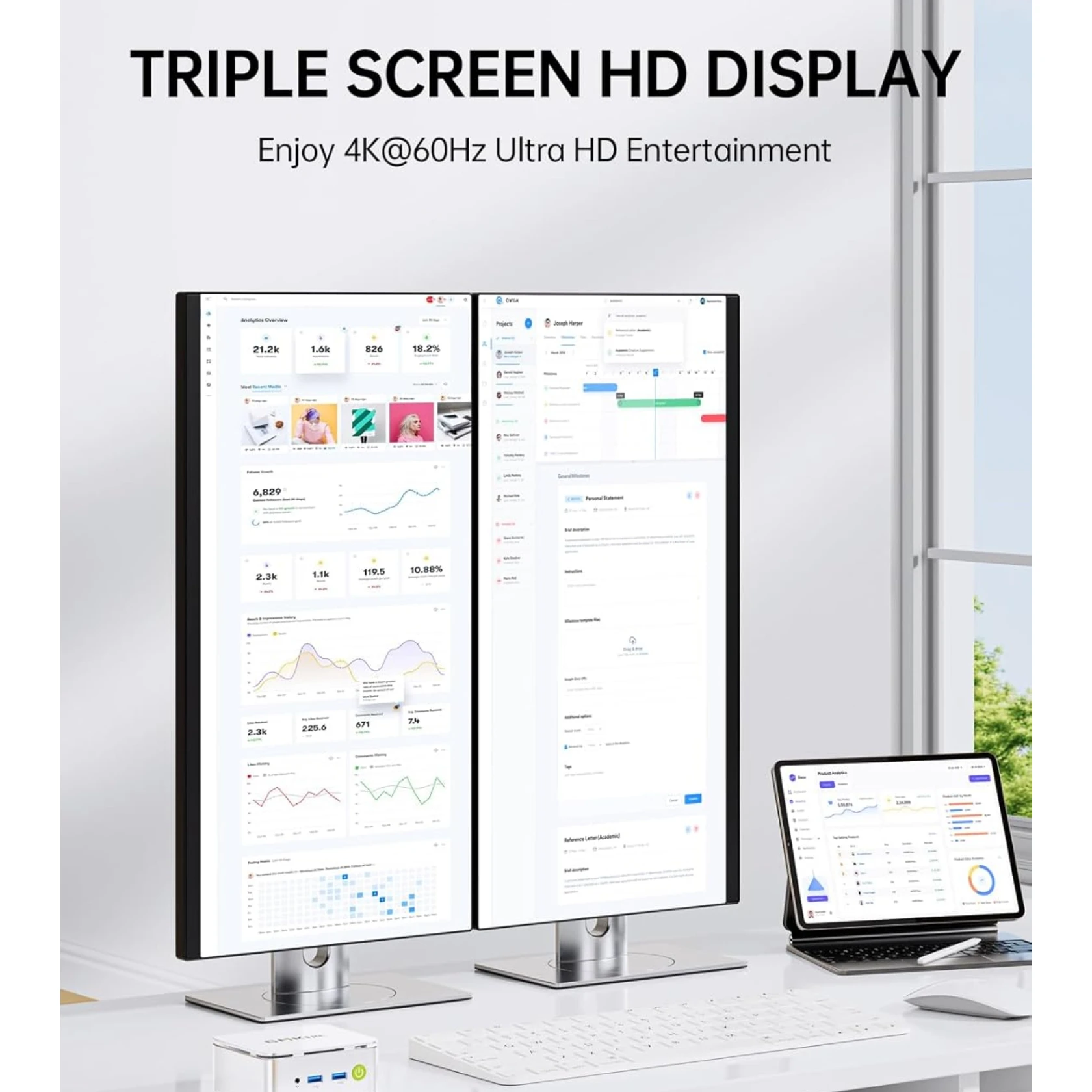 GMKtec G10 Mini PC AMD Ryzen 5 3500U (Beats N150/N97) 2.5GbE NIC LAN أجهزة كمبيوتر مكتبية صغيرة WiFi 5، Type-C، شاشة ثلاثية 4K