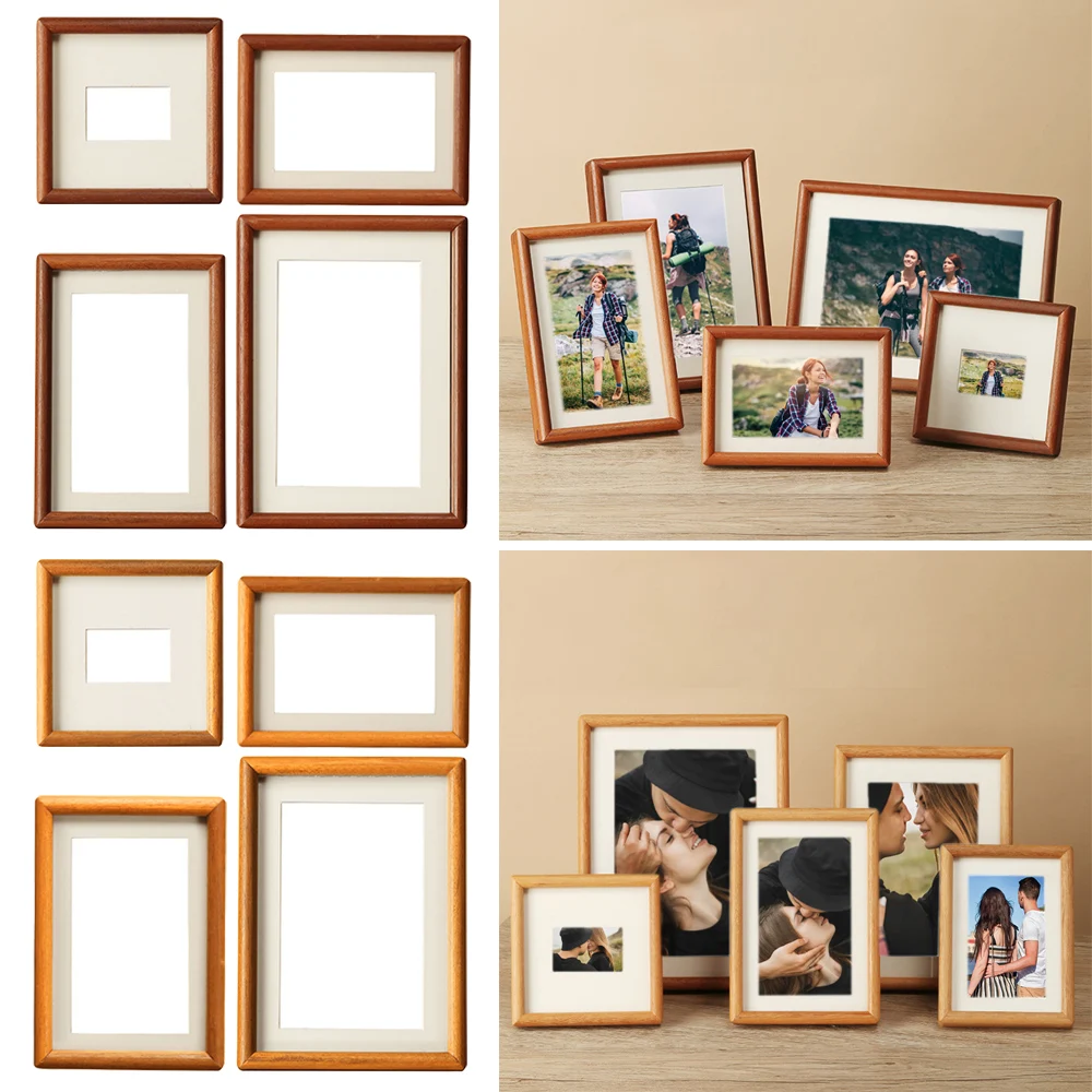 Fashion 6/7/8 Inch Black Walnut Photo Frame Simple Handmade Picture Frame Real Wooden Mortise Tenon Photo Frame