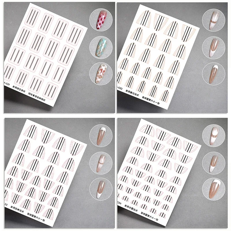1 Sheet Strong Adhesive Transparent French Manicure Guide Stickers Nail Art Decals French Manicure DIY Stencil 3D Styling Tools