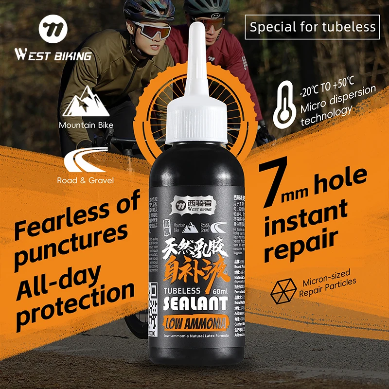 

WEST BIKING Bicycle Natural Latex Tubeless Sealant 60ml Vacuum Tire Specialized Repair Fluid Road Bike Maintenance Repair Tools