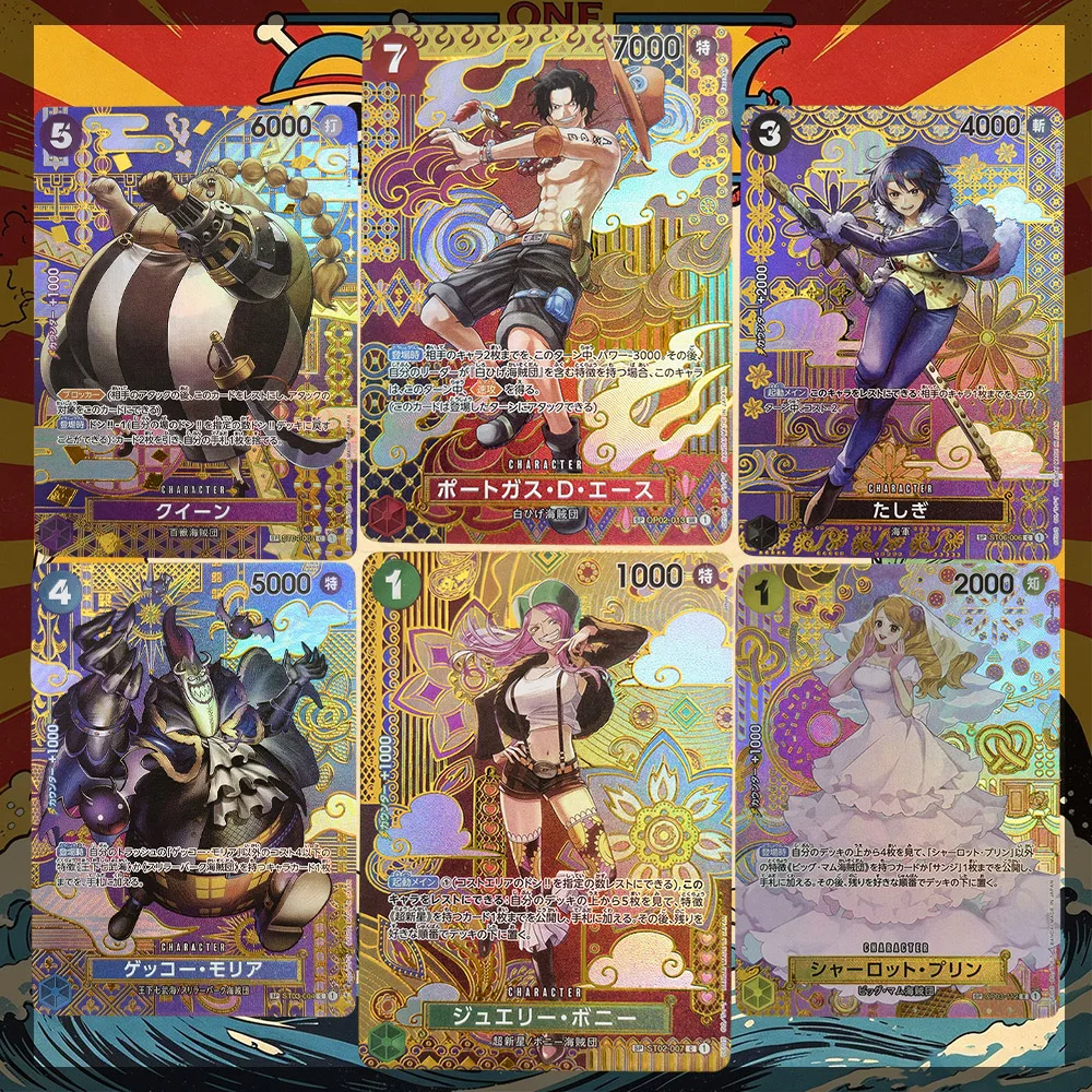 Proxy One Piece OPCG Japanische OP08 SP Ace Parallel Pudding Bonney Moria Queen Tashigi Spielkarten-Sammlung Spielzeug