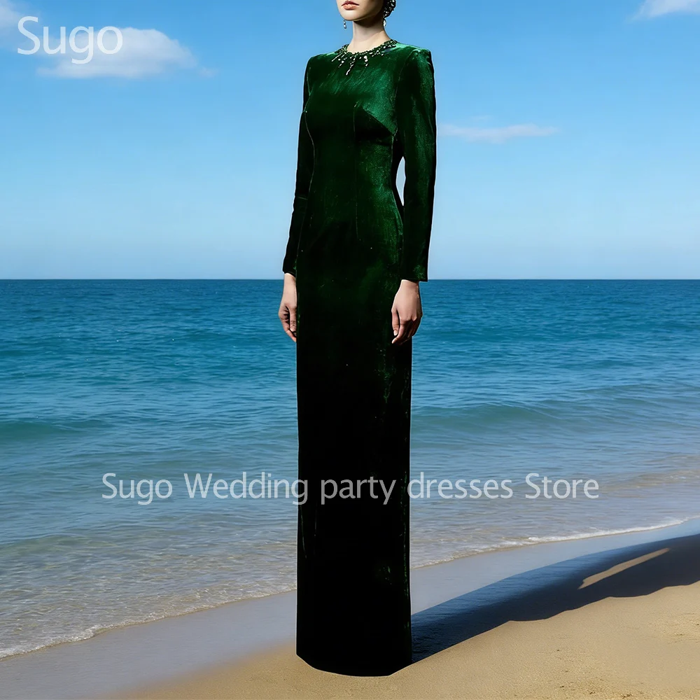 

Customized Elegant Beads Long Evening Dresses for Special Occasions Floor-Length Sweep Train Women Prom Party Gala Gown 2026