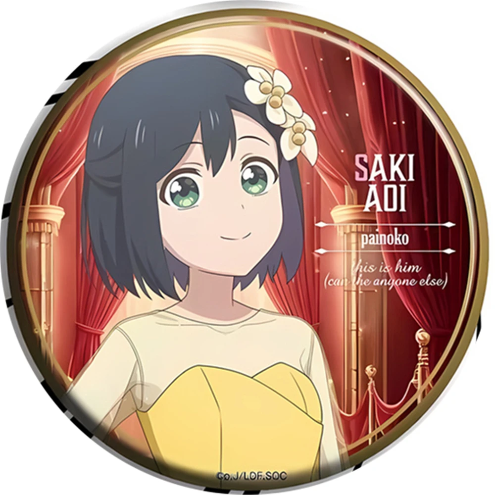 58 مللي متر أنيمي Senpai هو Otokonoko Aoi Saki Hanaoka Makoto تأثيري حلي شارة دبوس SPTE صفيح بروش الدعامة جيلف #4