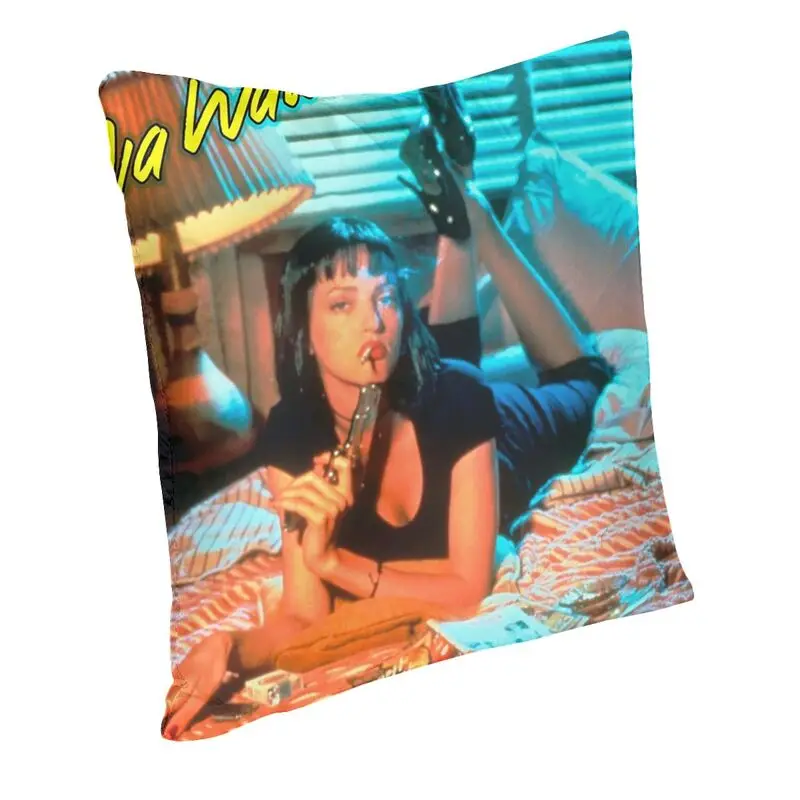 Mia Wallace Pop Art Cushion Cover 45x45cm Decoration 3D Print Quentin Tarantino Mia Wallace Throw Pillow for Car Double-sided