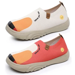 Fashion Man Women Driving Footwear Floral Art Slip-On Flats Breathable Anti-Slip Casual Walking Shoes Round Toe Painted Loafers