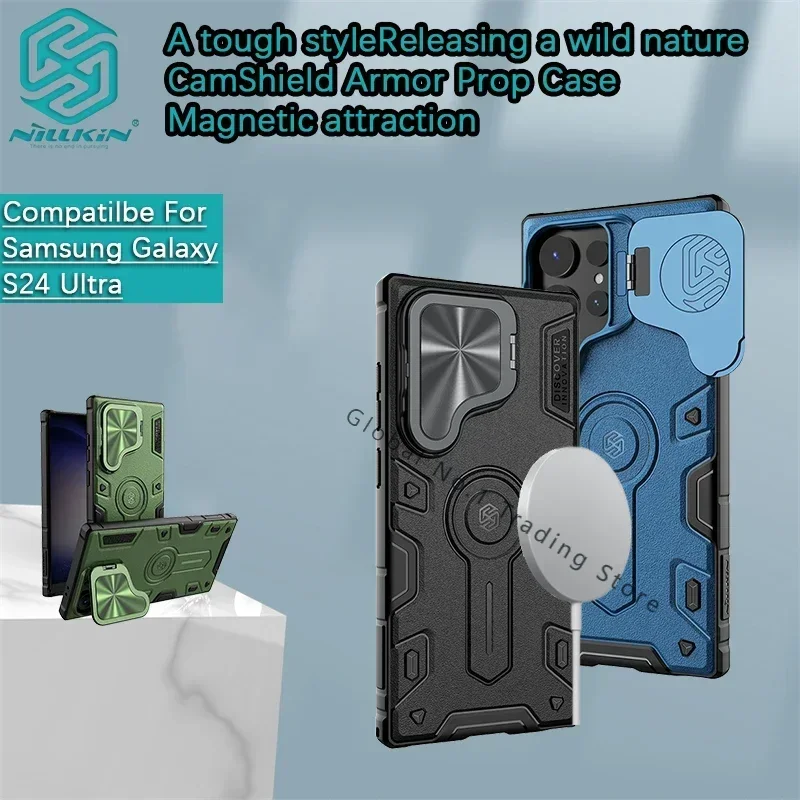 For Samsung Galaxy S25 Ultra MagSafe/S24 Ultra NILLKIN CamShield Armor Prop Magnetic Case Lens cover,phone case,protective cover