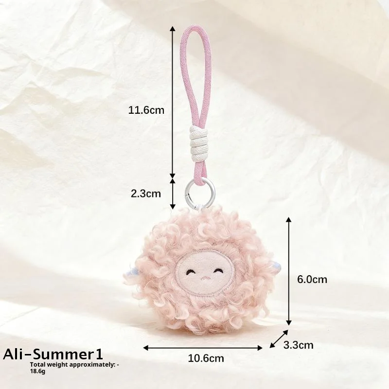 

Милый плюшевый брелок-овечка с кудрявыми волосами, мягкая игрушка-подвеска для сумки, держатель для ключей, украшение для рюкзака, подарки на день рождения