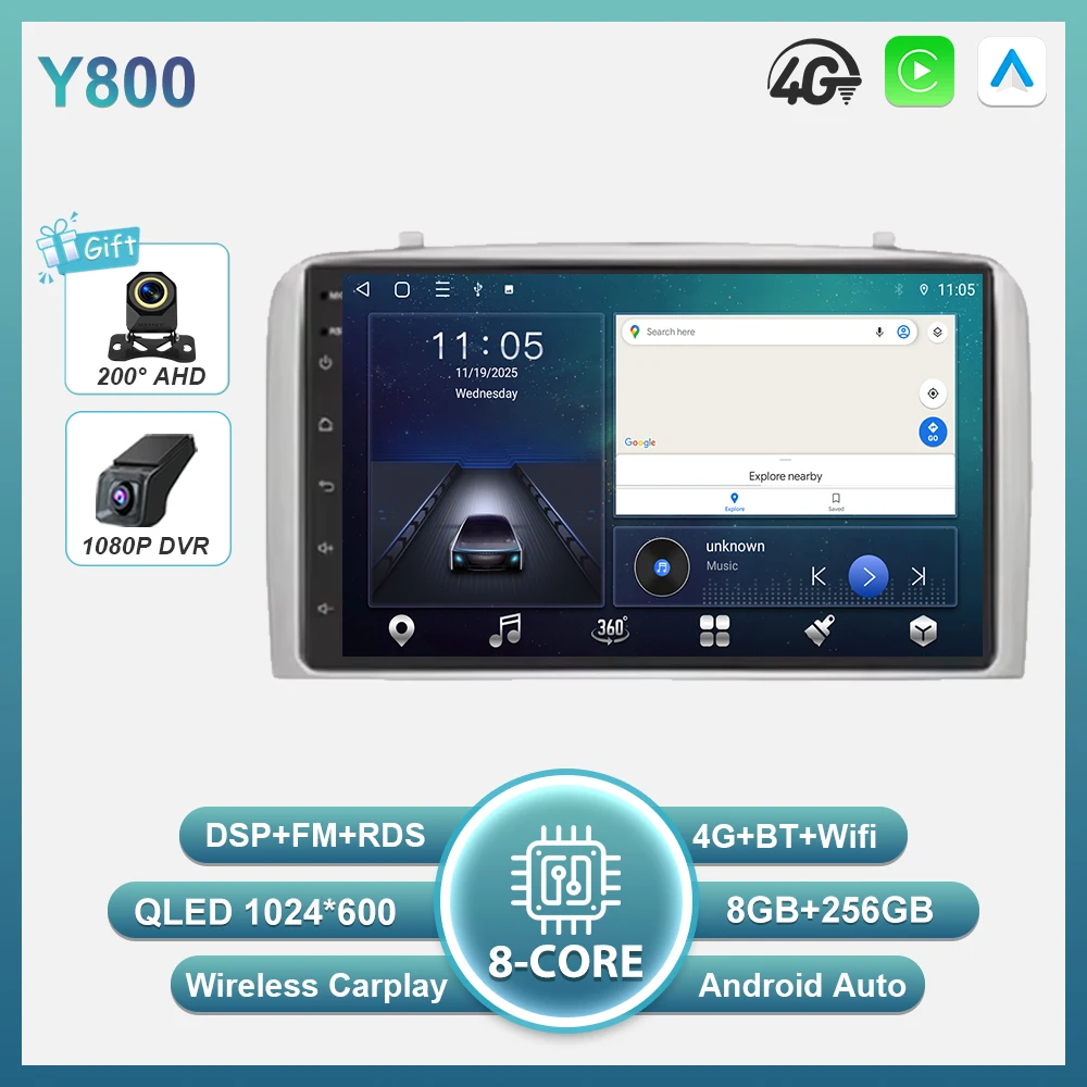 Android 16 Carplay voor Alfa Romeo 147 GT 937 2000-2010 GPS Navigatie Video Autoradio GPS Auto Multimedia Automonitor DVD