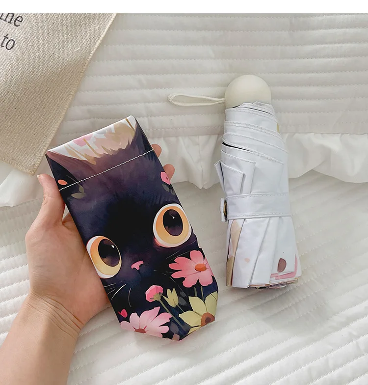 Flower Cat Umbrella Cartoon Full Automatic Smart Sun Umbrella For Women Strong Paraguas Mujer