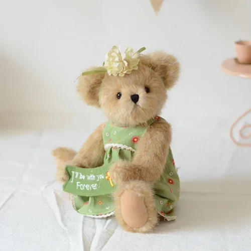 Ours en peluche avec robe verte pour enfants, poupée commune, jouets pour filles, cadeau d'anniversaire, décor de boutique à la maison, Triver, 197