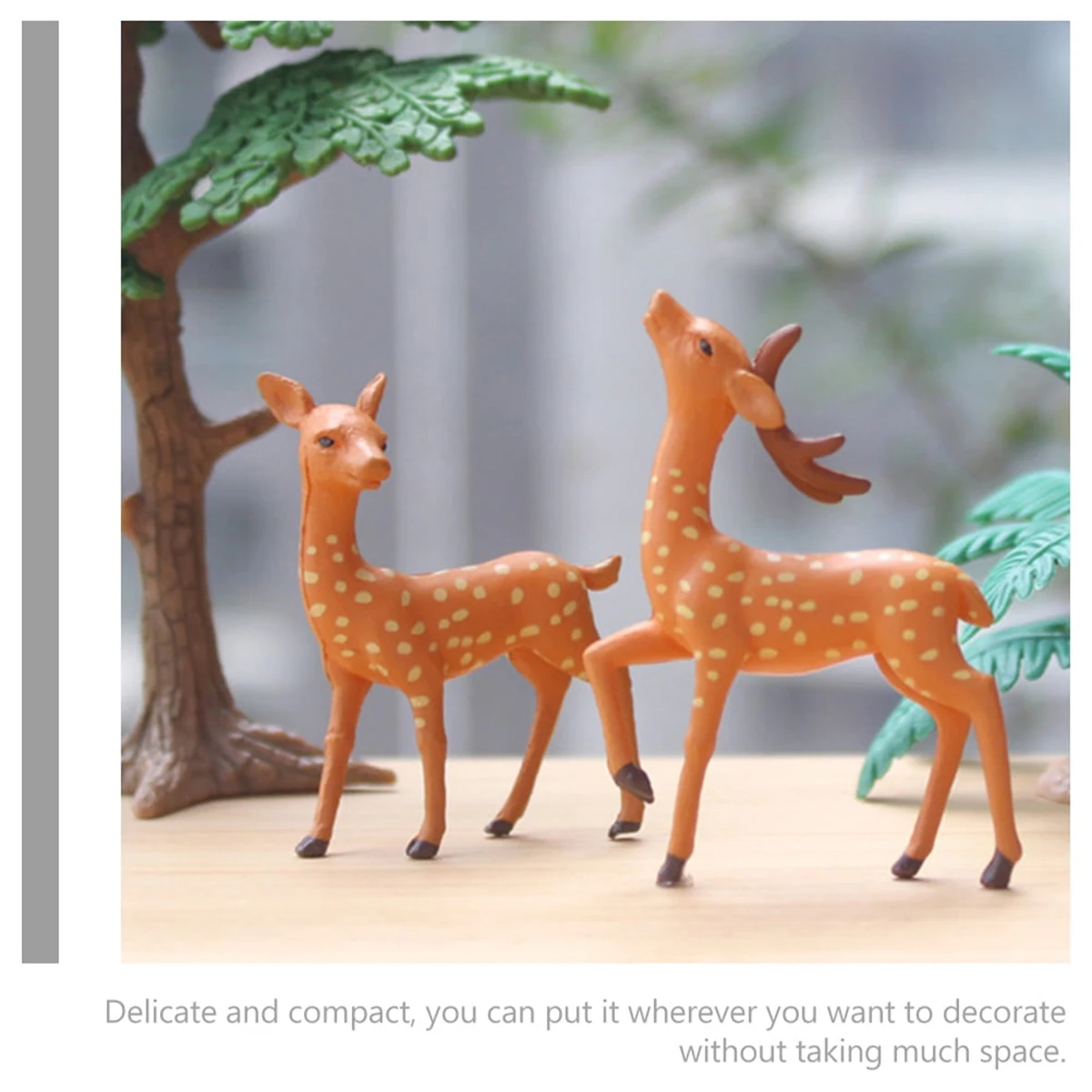 Deer Figurine Miniature Deer Animal Figurine Forest Animal Figurine Cute Sika Deer Figurine Crafts Deer Cake Topper