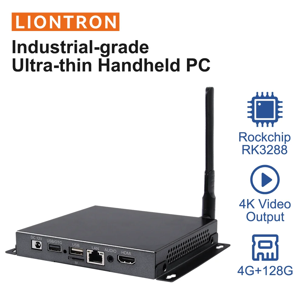 

Fanless Industrial Mini PC USB HDMI LAN Ubuntu 18.04、Debian 9、Buildroot+QT Android OS Rockchip RK3288 CPU