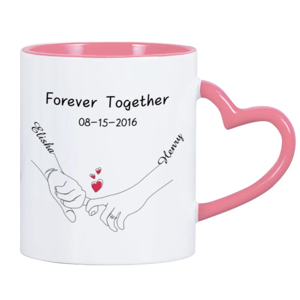 Custom Photo Coffee Mug for Boyfriend Forever Together Tea Cup Anniversary Sweet Gift Ceramics Mug for Valentine's Day Present