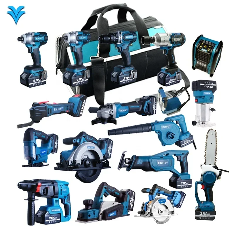 

electric tools set 15 in One Brushless combo kits 15-piece 20v lithium ion cordless tools