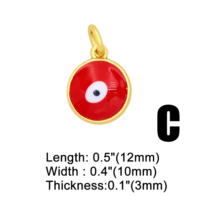 OCESRIO Brass Gold Plated Evil Eye Enamel Charms for Jewelry Making Bulk Small Charms Jewelry Making Supplies chma060