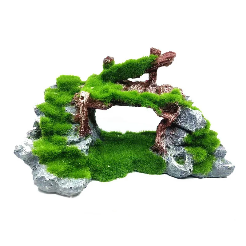 1pc Harz Steingarten Brücke Aquarien Dekorationen Aquarium Fisch Dekor Aquarium Zubehör Ornament