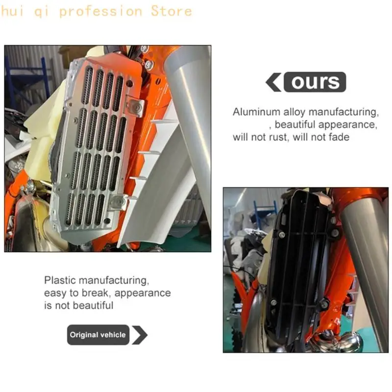 Motorrad-Kühlerschutz-Set für Kühlerbereiche, passende Aluminiumplatten mit Schlitzöffnungen und Befestigungspunkten H8WE – Detail 10
