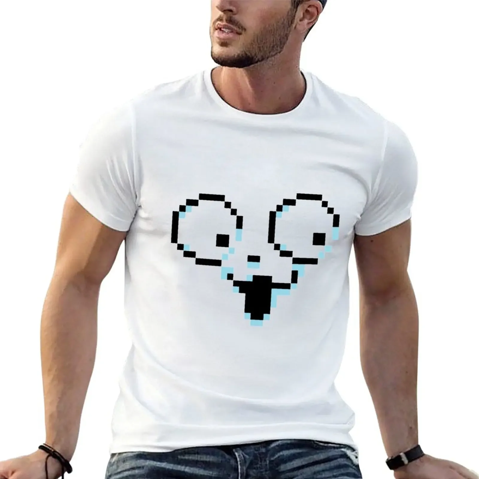 Undertale - Temmie T-Shirt for a boy summer top anime figures men clothings