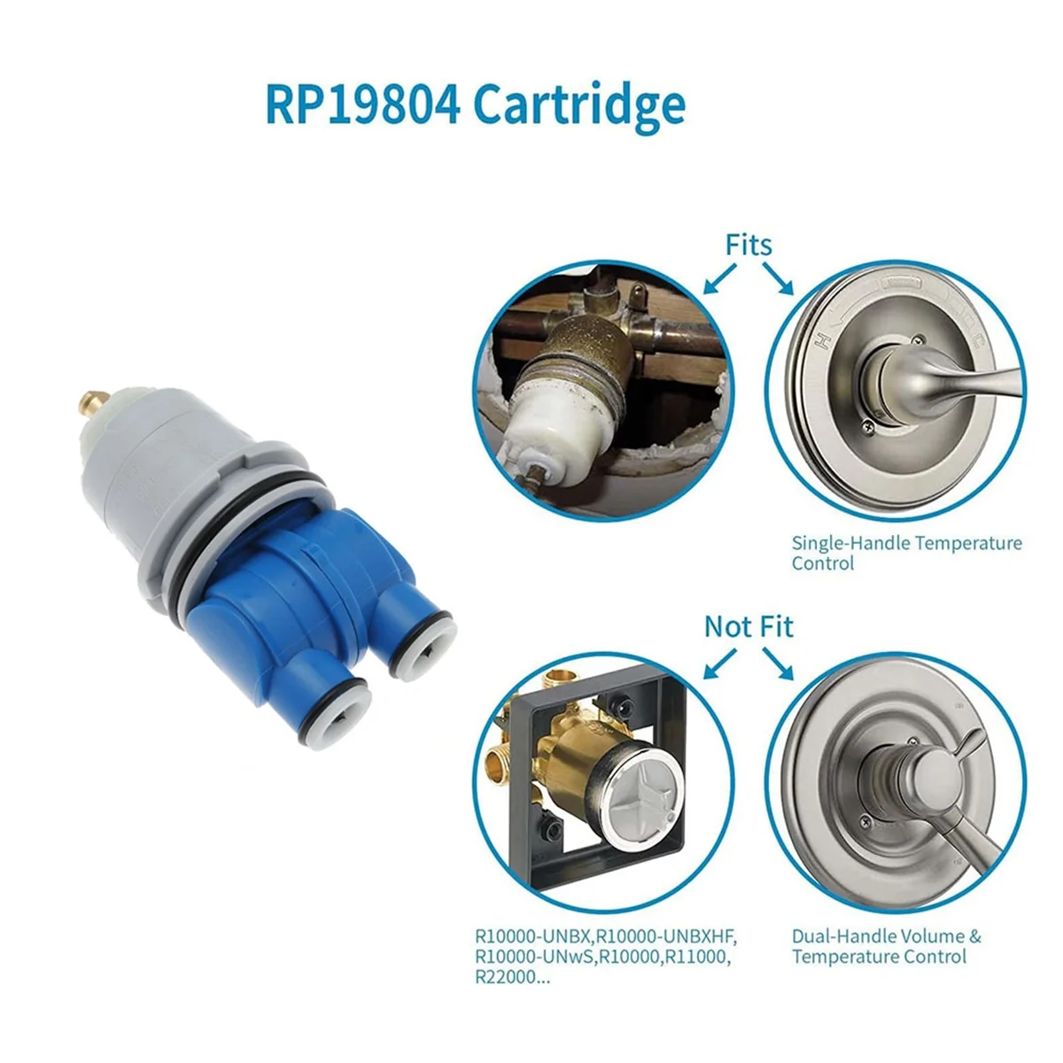 RP19804 Shower Cartridge Assembly, Shower Valve Cartridge Replacement for Delta 1300/1400 Series Tub and